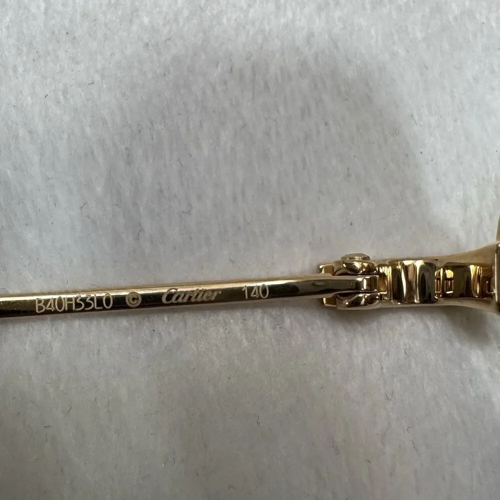 Cartier Santos De Cartier 24k Gold Aviator Sunglasses